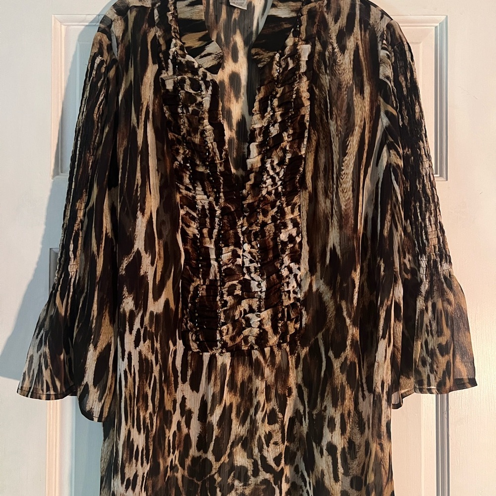 Alberto Makali Leopard Print Blouse